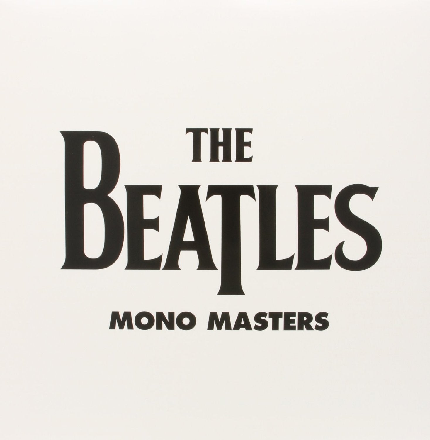 Album cover for 'The Beatles Mono Masters' with black text on a white background