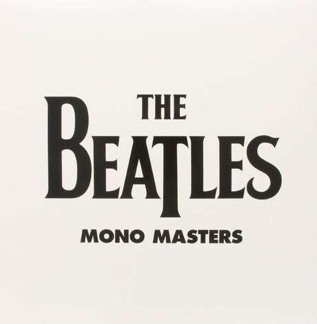 Album cover for 'The Beatles Mono Masters' with black text on a white background