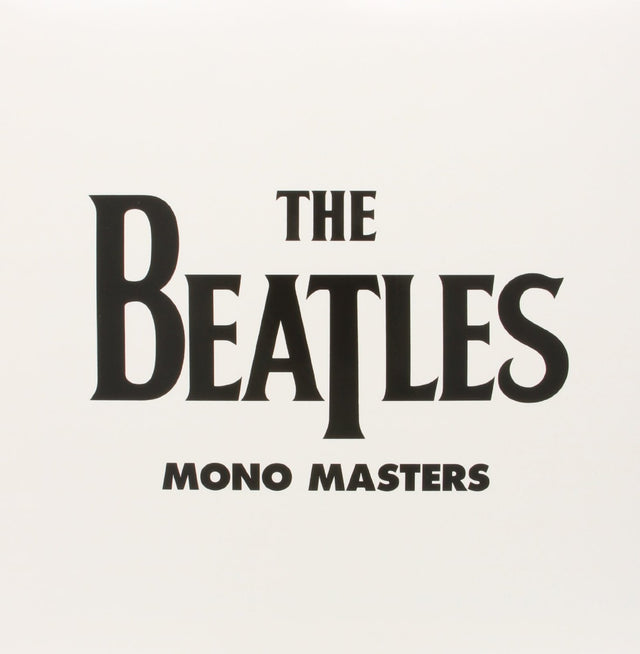 Album cover for 'The Beatles Mono Masters' with black text on a white background