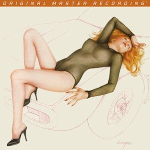 Album cover with a stylized illustration of a woman in a bodysuit on a geometric patterned background.