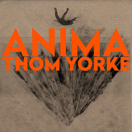 Album cover with 'Anima Thom Yorke' text and a silhouette of a person falling.