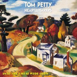 Album cover of Tom Petty and the Heartbreakers' 'Into the Great Wide Open' with a stylized landscape.