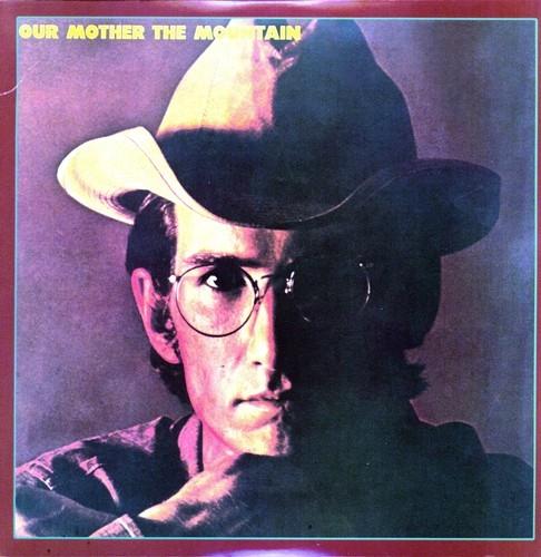 Album cover of 'Our Mother the Mountain' featuring Townes Van Zandt with a hat on, looking towards the camera against a purple background.