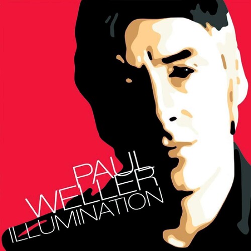 Album cover of 'Illumination' by Paul Weller with stylized face design on a red background.