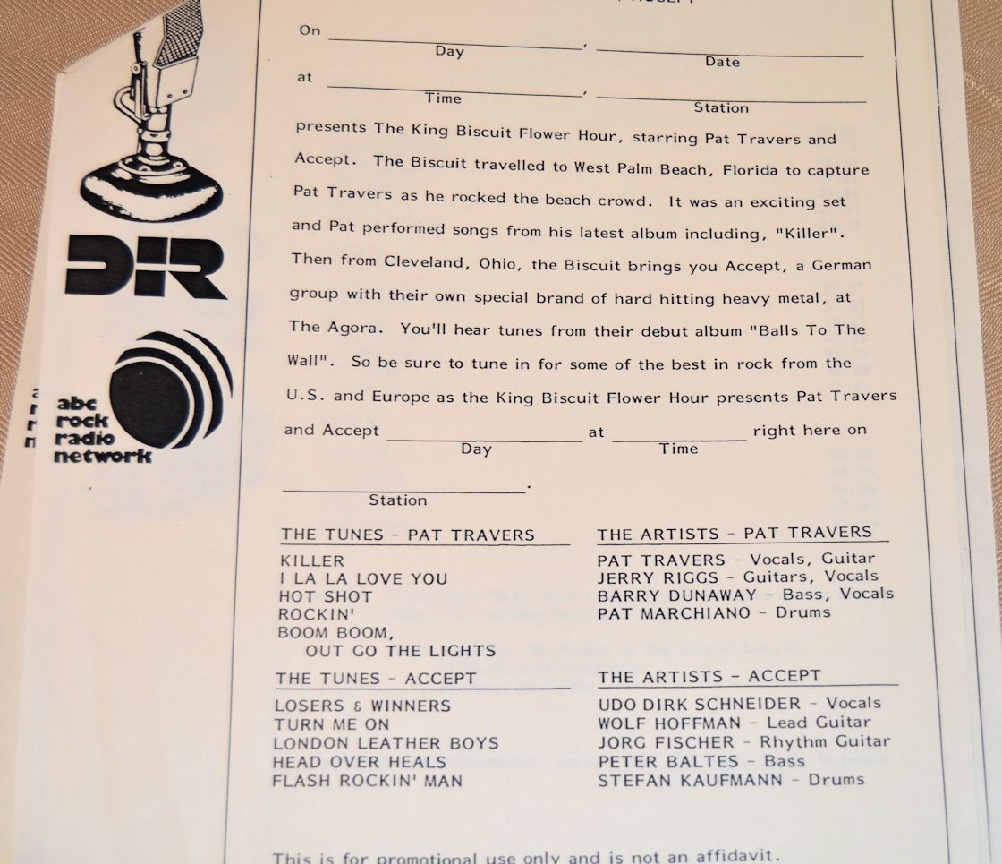 Accept / Travers, Pat - King Biscuit