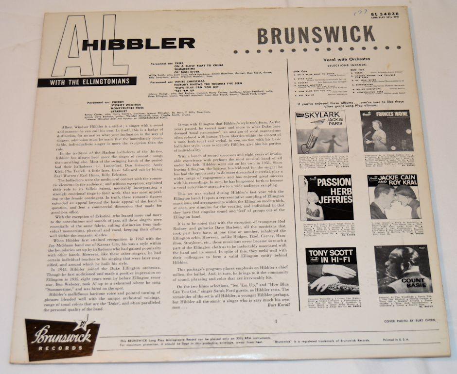 Hibbler, Al - Al Hibbler With The Ellingtonians