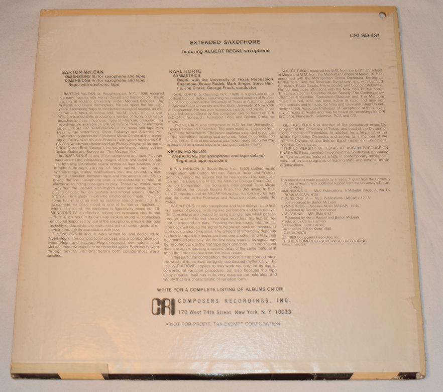 Regni, Albert - Extended Saxophone