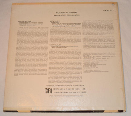 Regni, Albert - Extended Saxophone