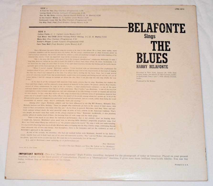 Belafonte, Harry - Sings The Blues