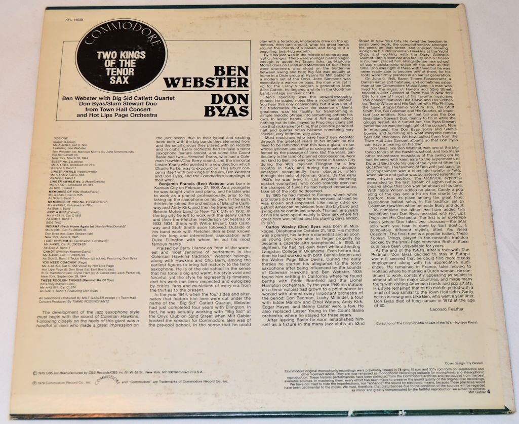 Webster & Byas - Two Kings Of Tenor Sax