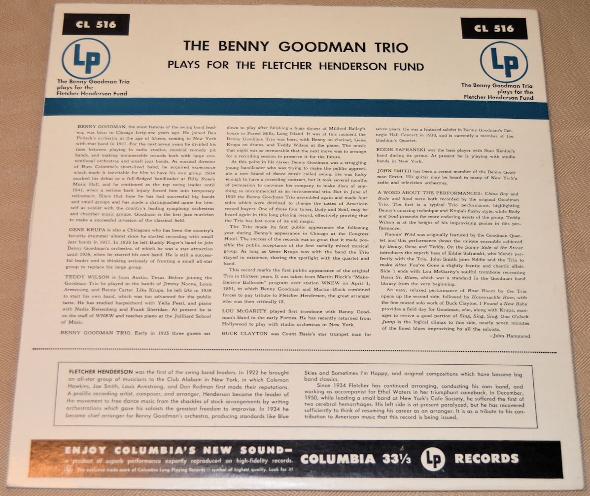 Goodman, Benny - Plays For The Fletcher Henderson Fund