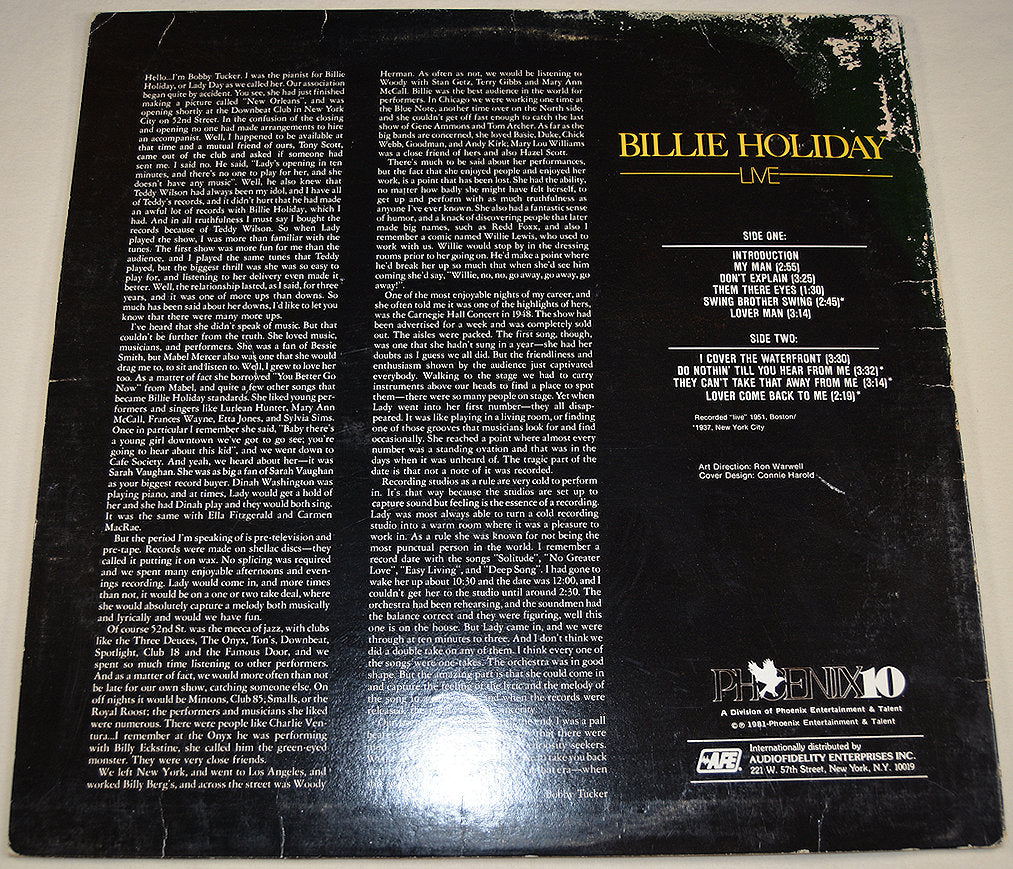 Holiday, Billie - Live