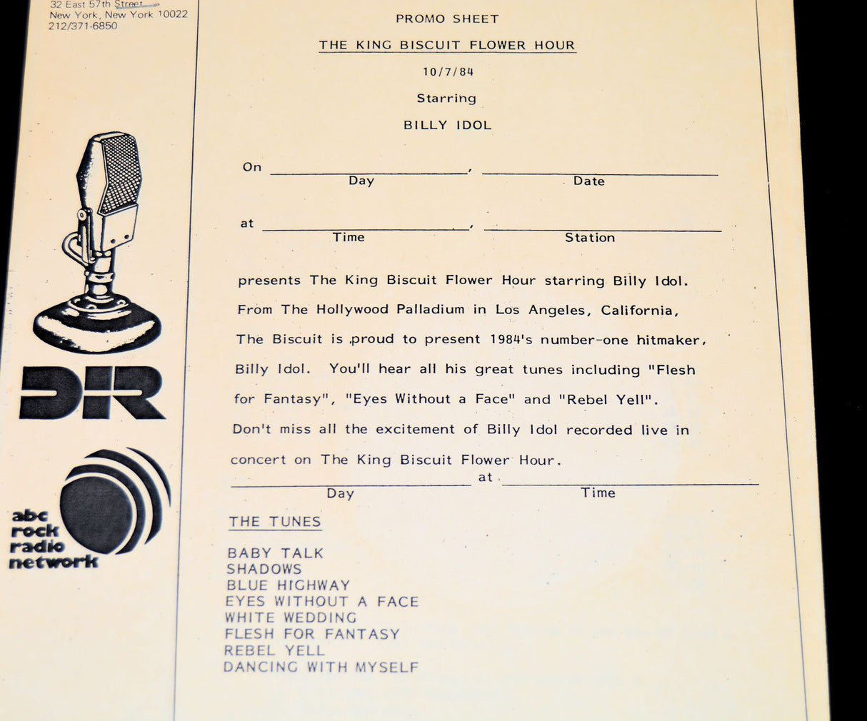 Idol, Billy - King Biscuit 10/7/84