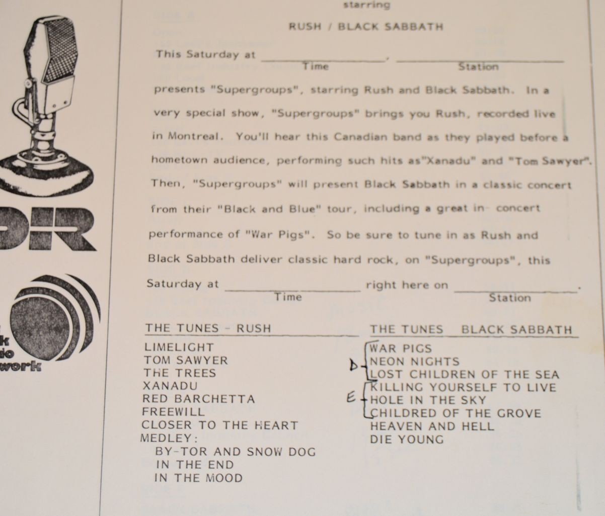 Black Sabbath/Rush - Supergroups Radio