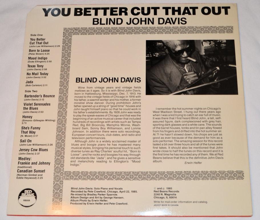 Davis, Blind John - You Better Cut That Out