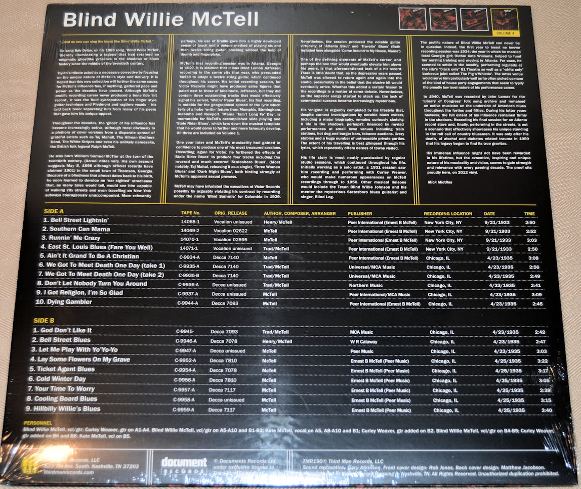 McTell, Blind Willie - Complete Recorded Works Volume 4