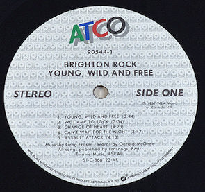 Brighton Rock – Young, Wild And Free, Vinyl Record Album LP