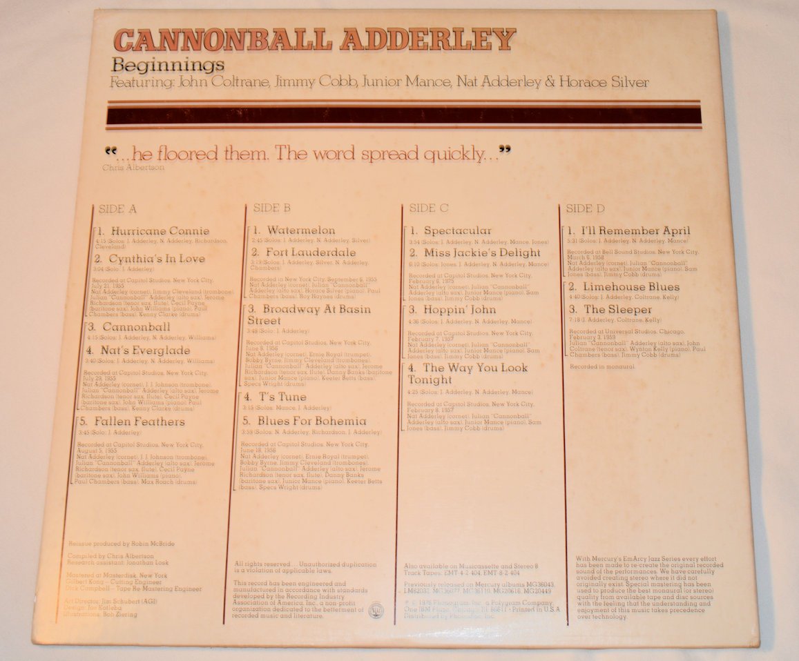 Adderley, Cannonball - Beginnings