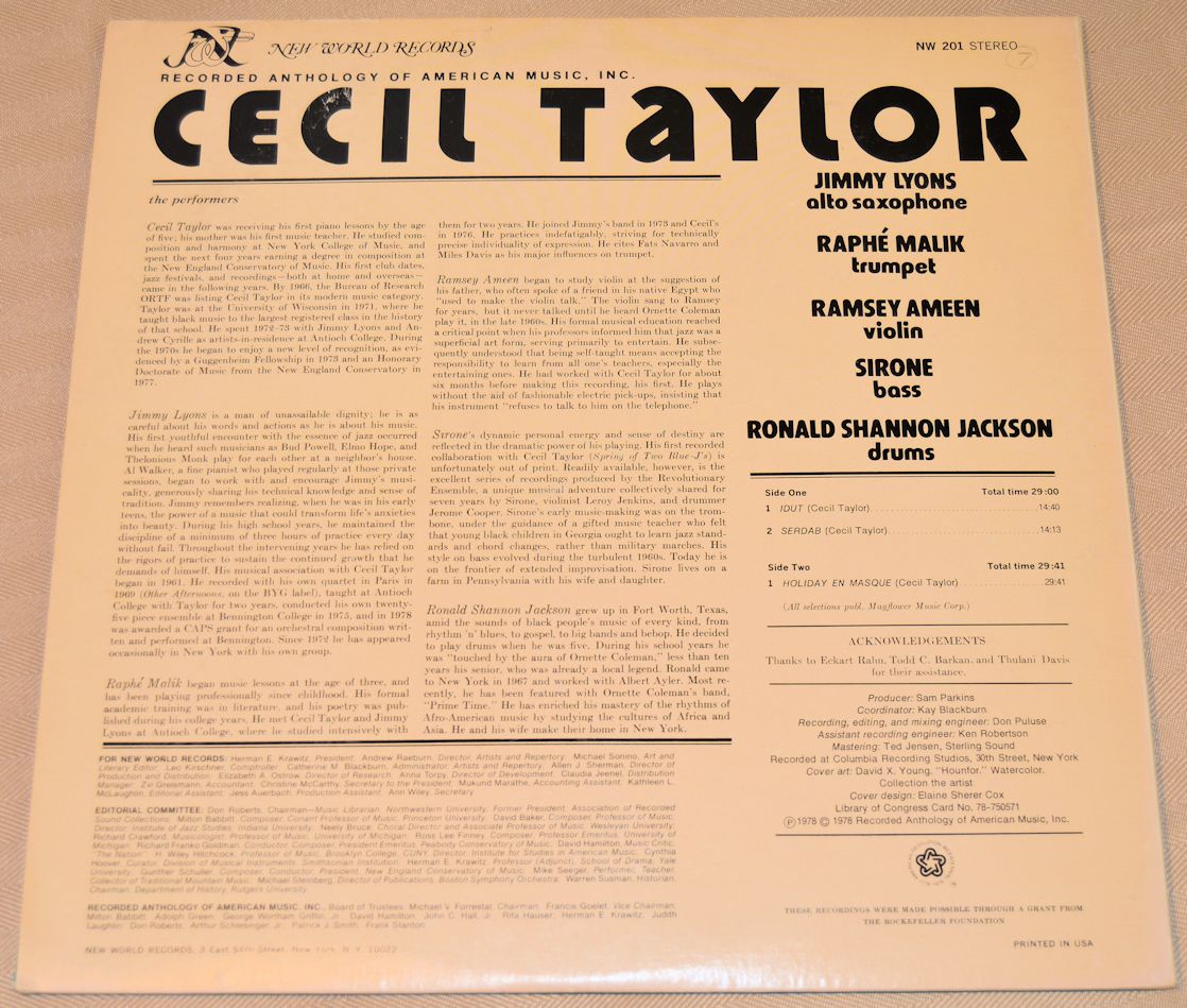 Taylor, Cecil - Cecil Taylor Unit