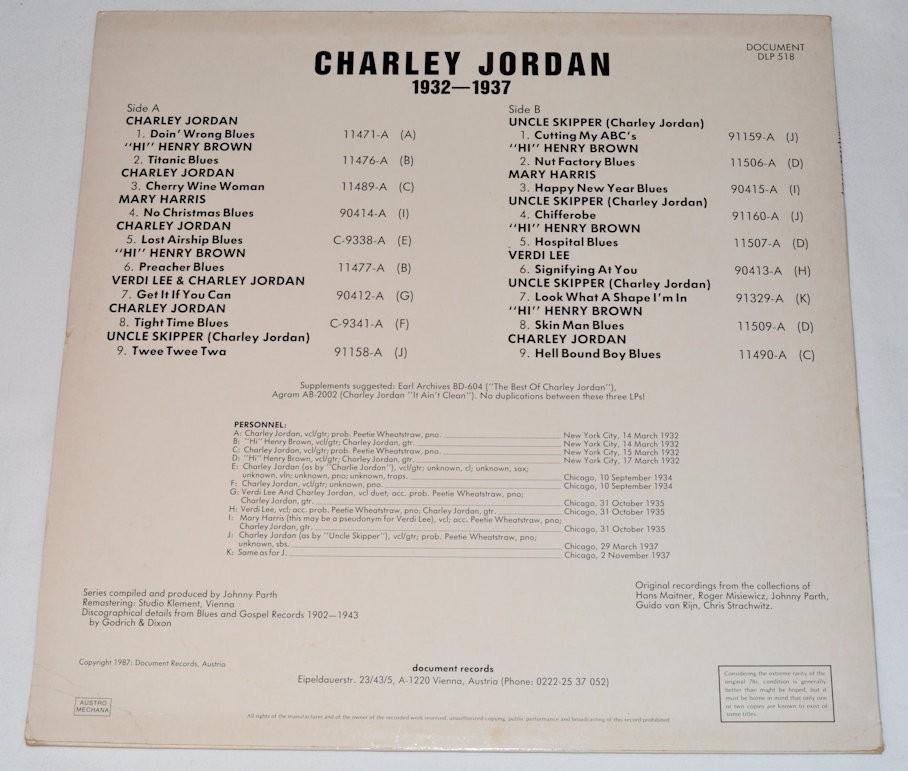 Jordan, Charley - 1932-37