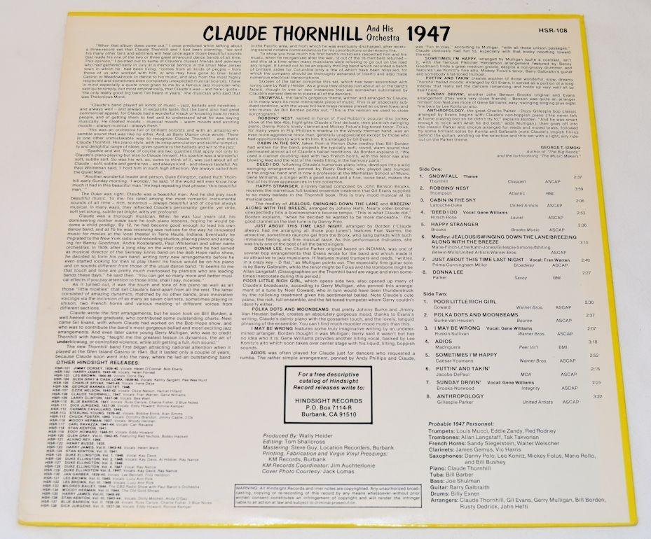 Thornhill, Claude - Uncollected