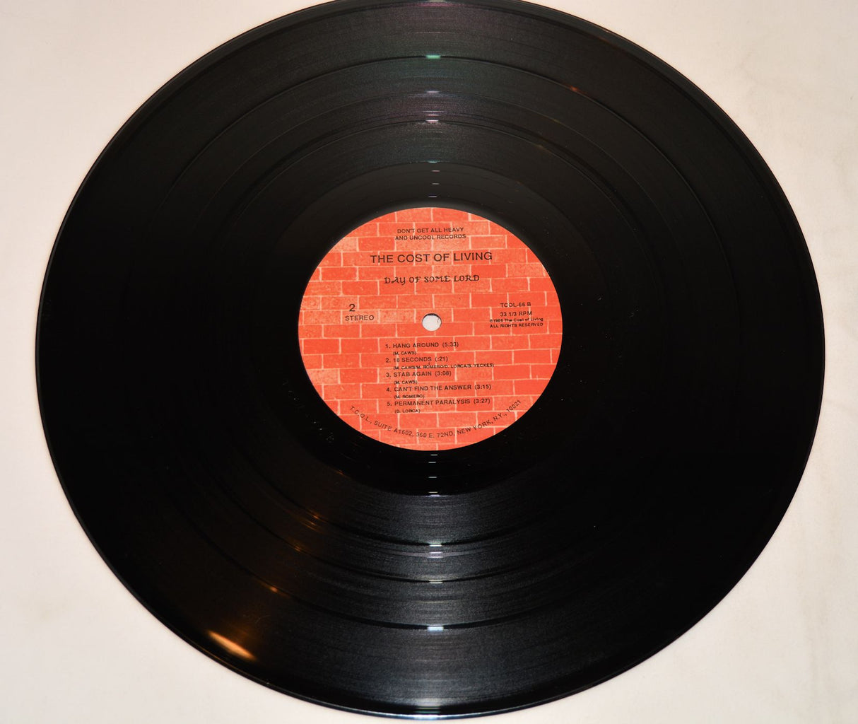 Cost Of Living, The - Day Of Some Lord