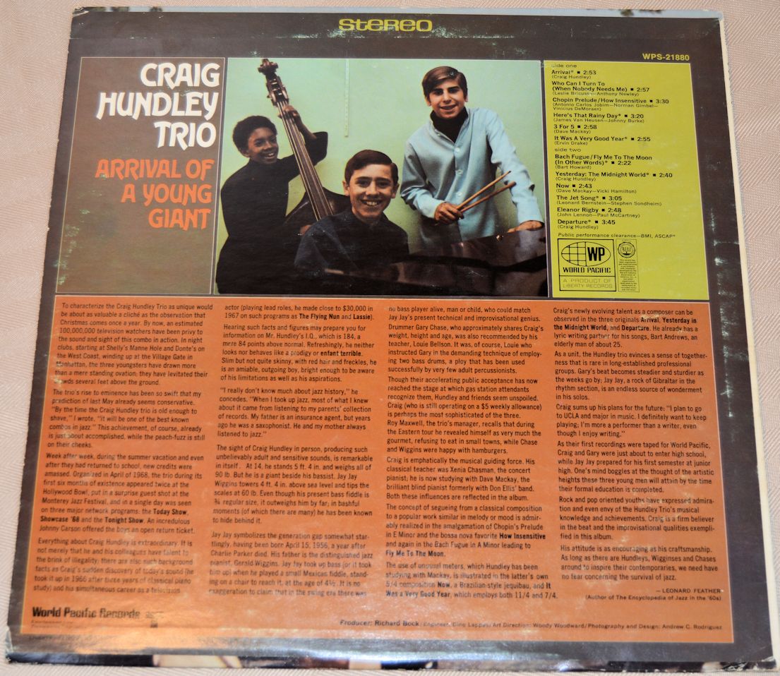 Hundley, Craig Trio - Arrival Of A Young Giant
