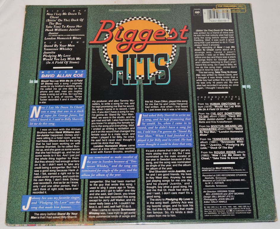 Coe, David Allan - Biggest Hits