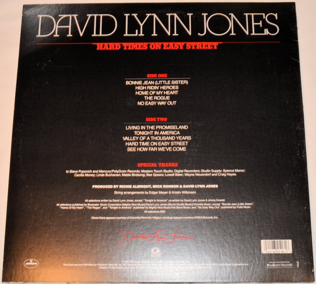 Jones, David Lynn - Hard Times On Easy Street