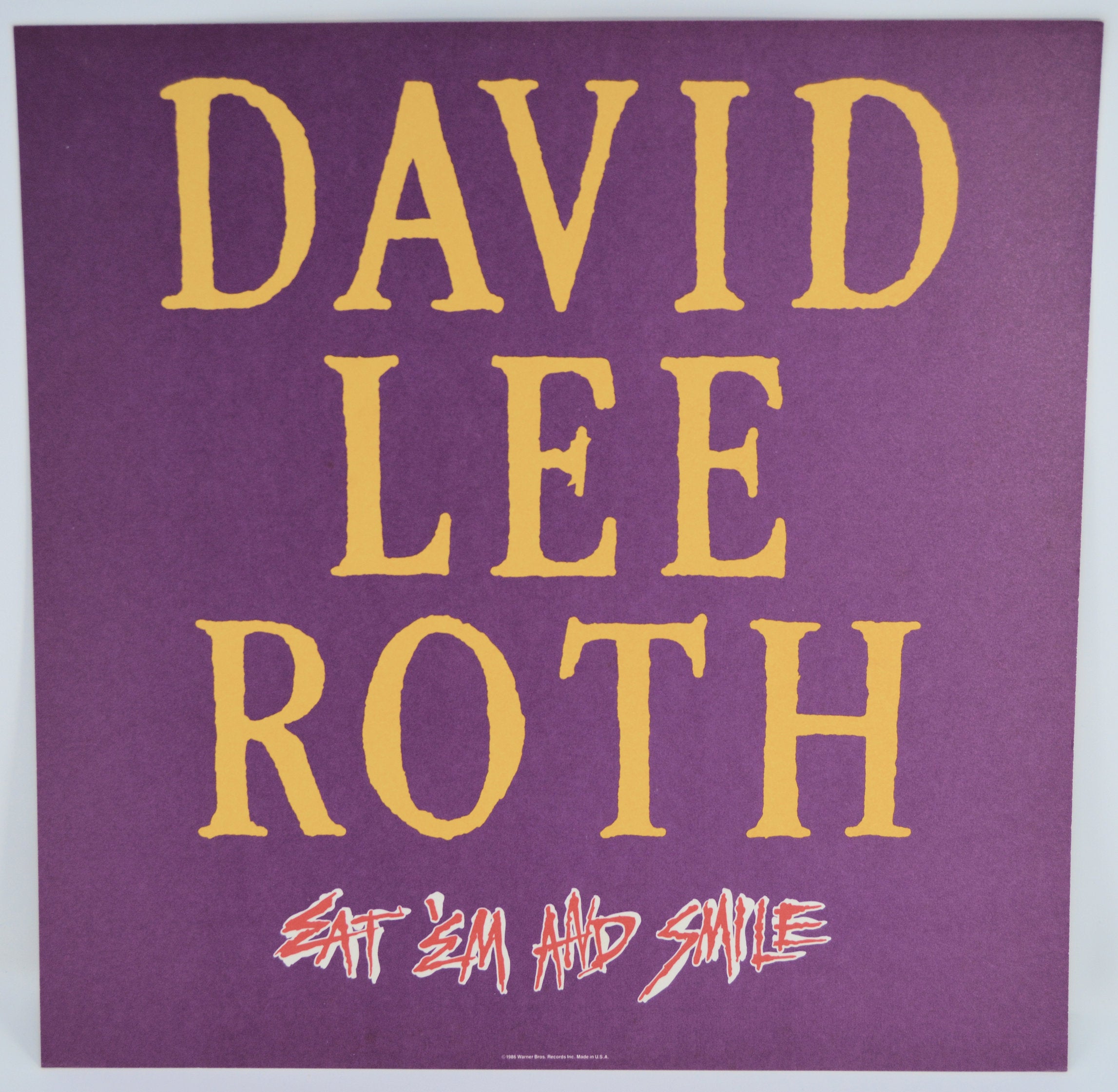 David Lee Roth Eat David Lee Roth - Eat Em And Smile Flat, 2 Sided Promo, Record Store ...