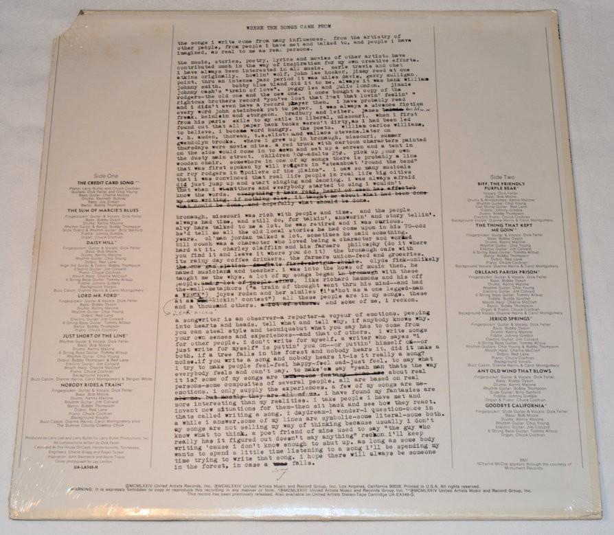 Feller, Dick - Wrote