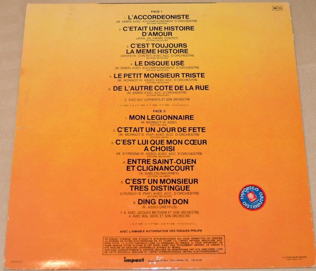 Piaf, Edith - Disques