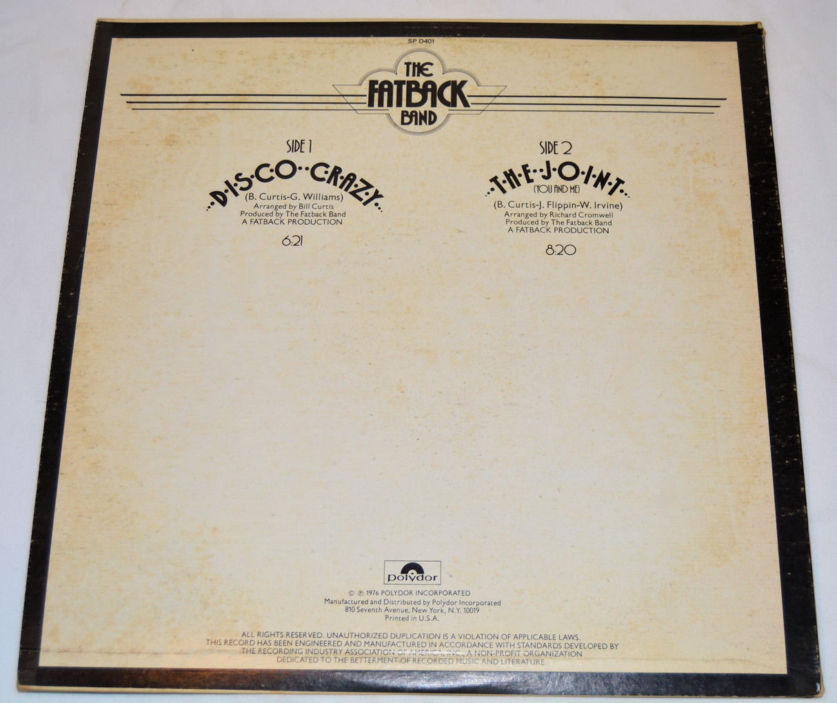 Fatback Band, The - Disco Crazy/The Joint