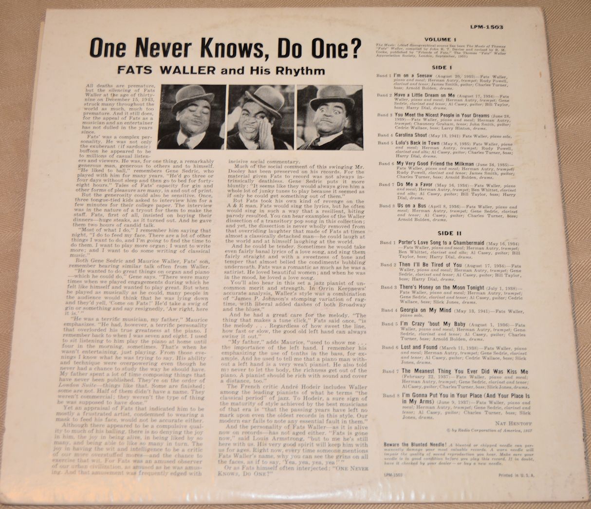 Waller, Fats - One Never Knows, Do One