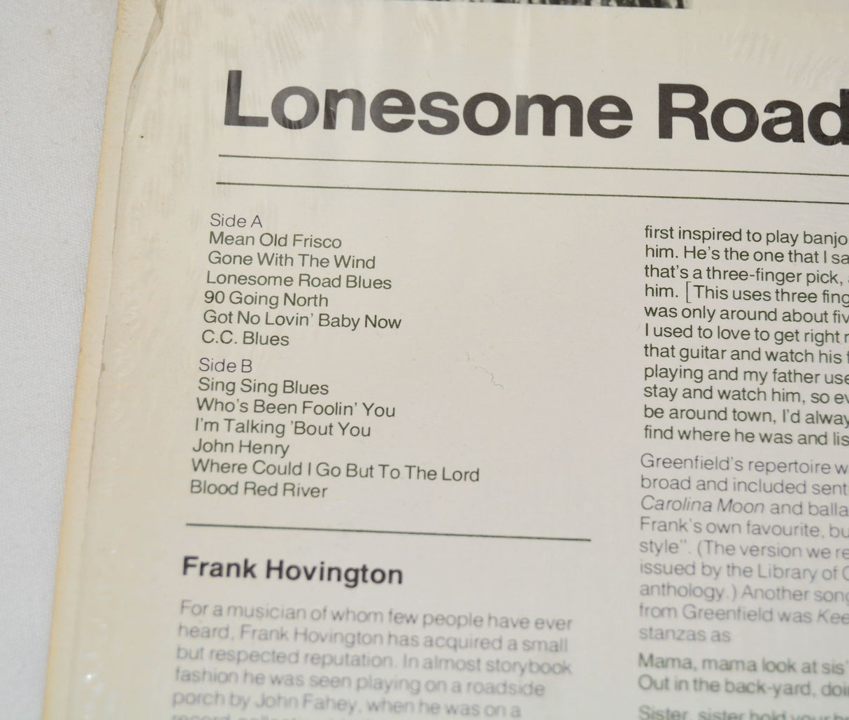 Hovington, Frank - Lonesome Road Blues