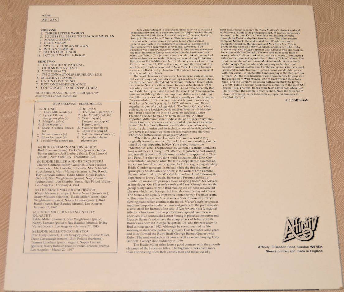 Freeman, Bud / Miller, Eddie - Swinging Tenors