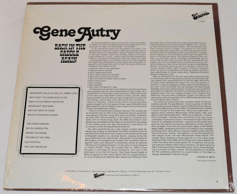 Autry, Gene - Bank In The Saddle