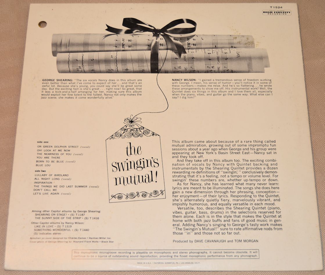 Shearing, George/Wilson, Nancy - The Swingin's Mutual!