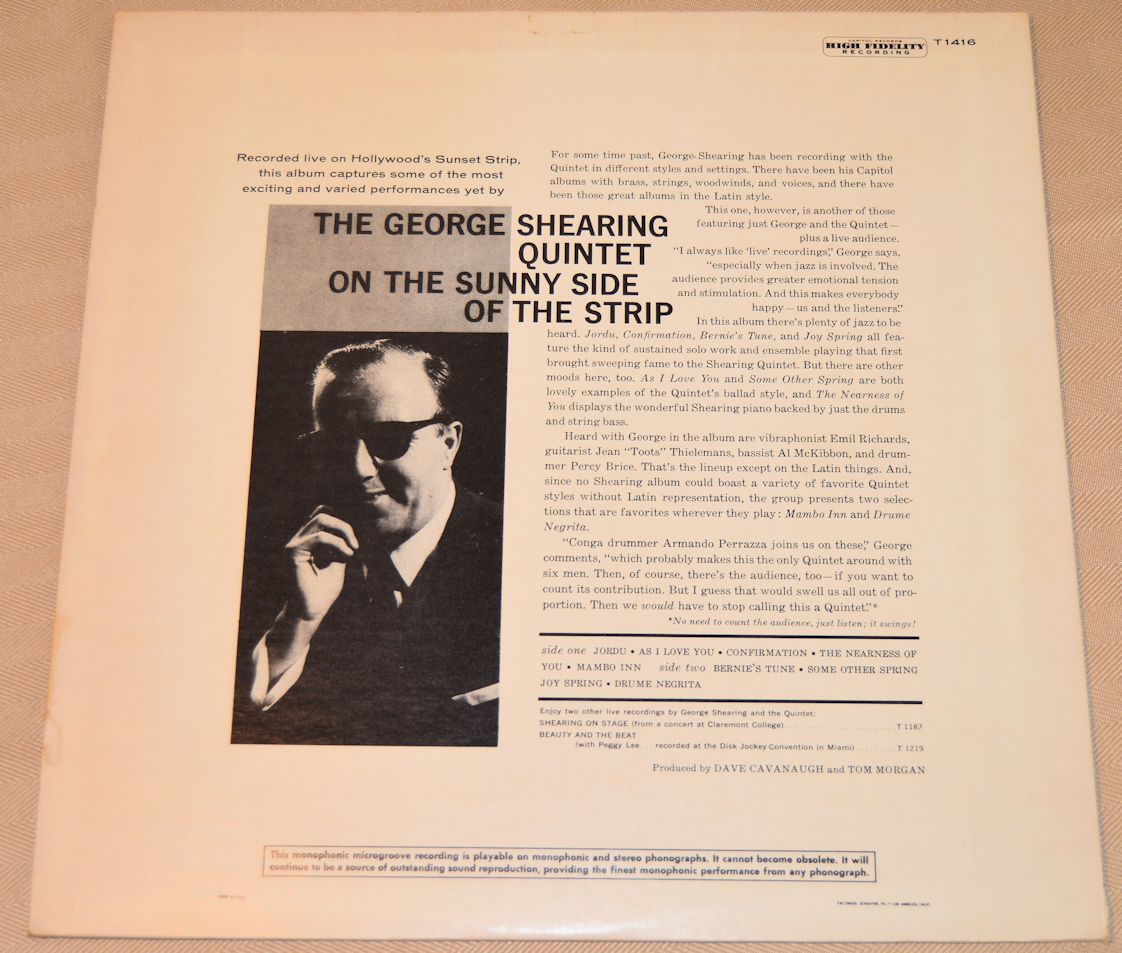 Shearing, George - On The Sunny Side Of The Strip