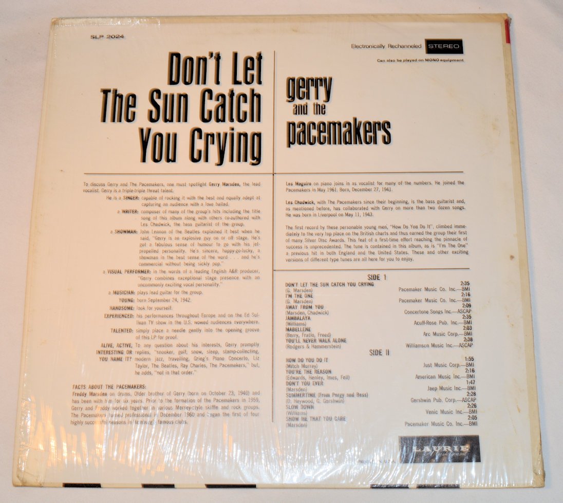Gerry & The Pacemakers - Don't Let The Sun Catch You Crying