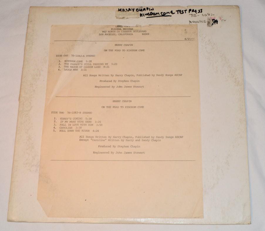 Chapin, Harry - On The Road (TEST PRESS)