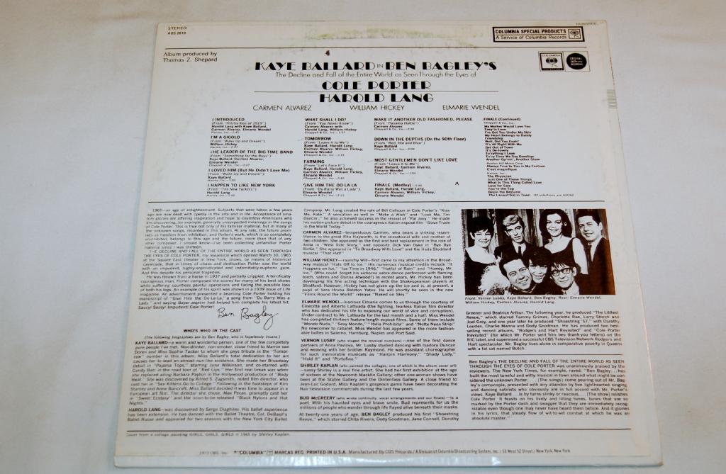 Decline of Entire World - Cole Porter