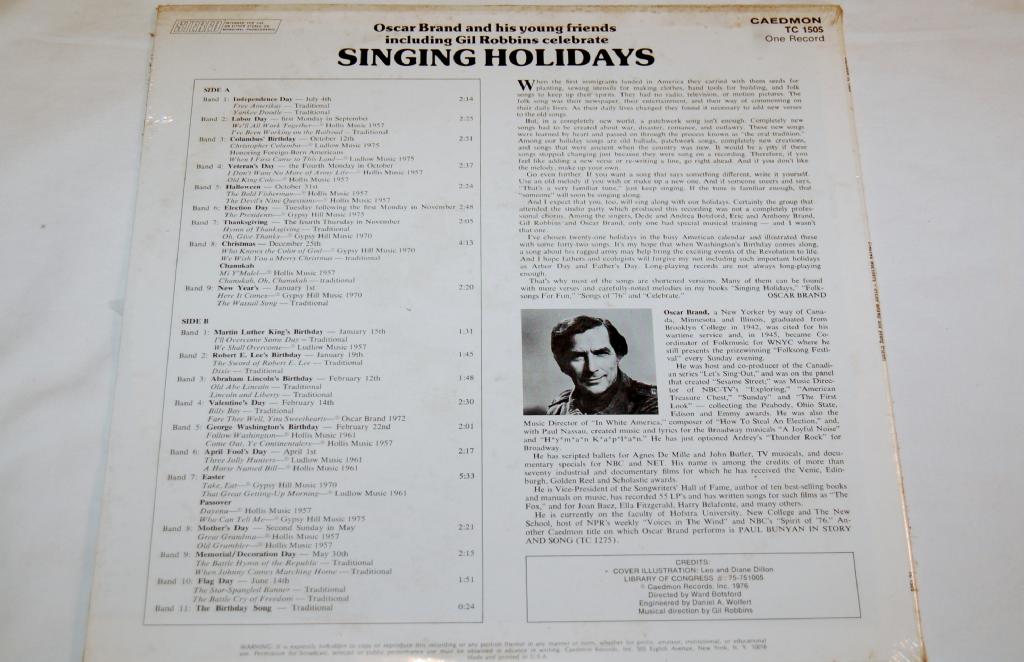 Brand, Oscar - Singing Holiday