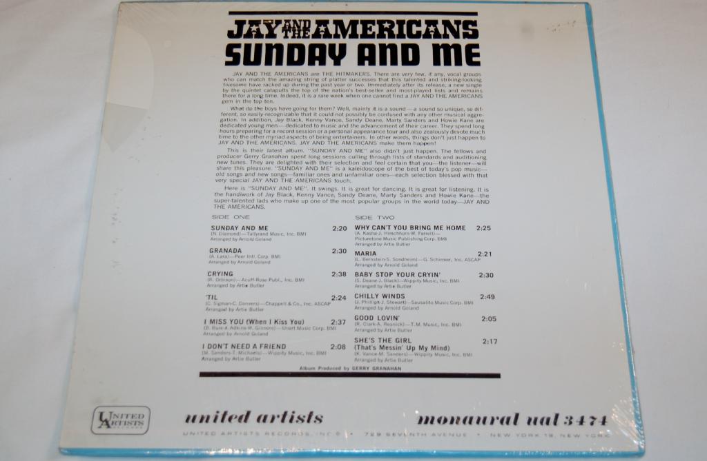 Jay & The Americans - Sunday & Me