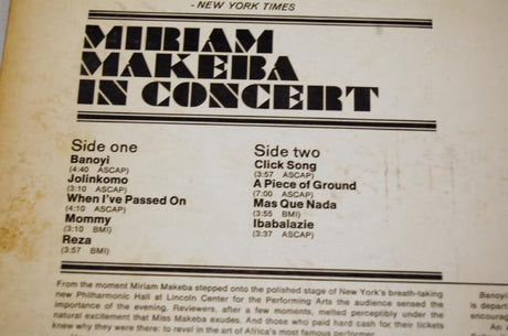 Makeba, Miriam - In Concert