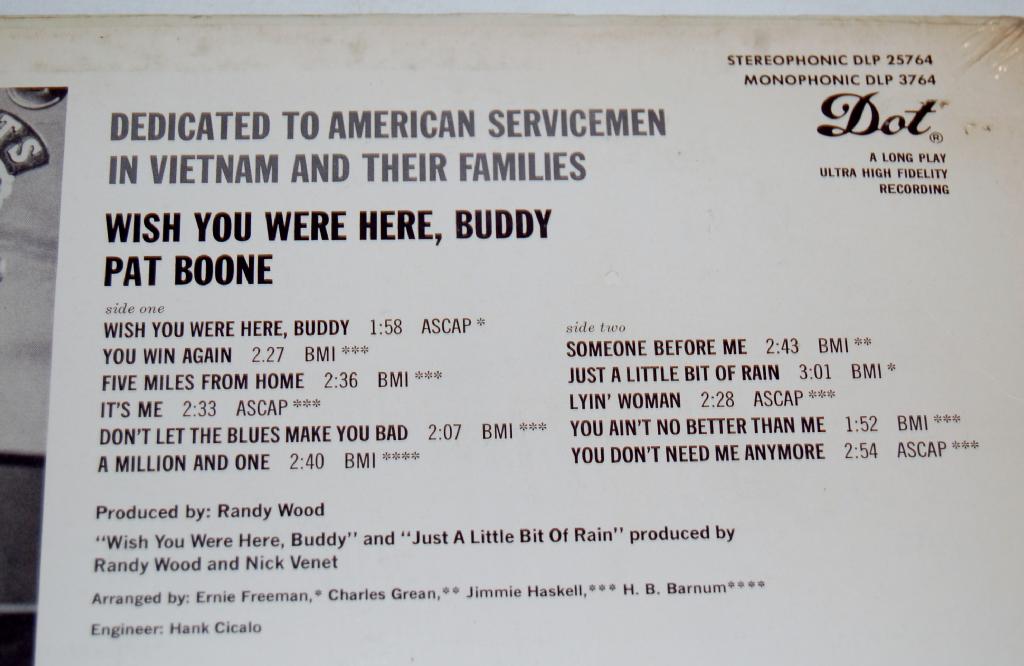 Boone, Pat - Wish You Were Here Buddy