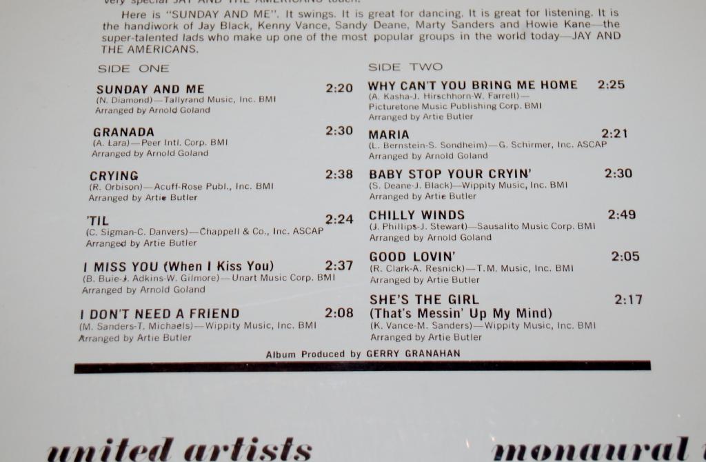Jay & The Americans - Sunday & Me