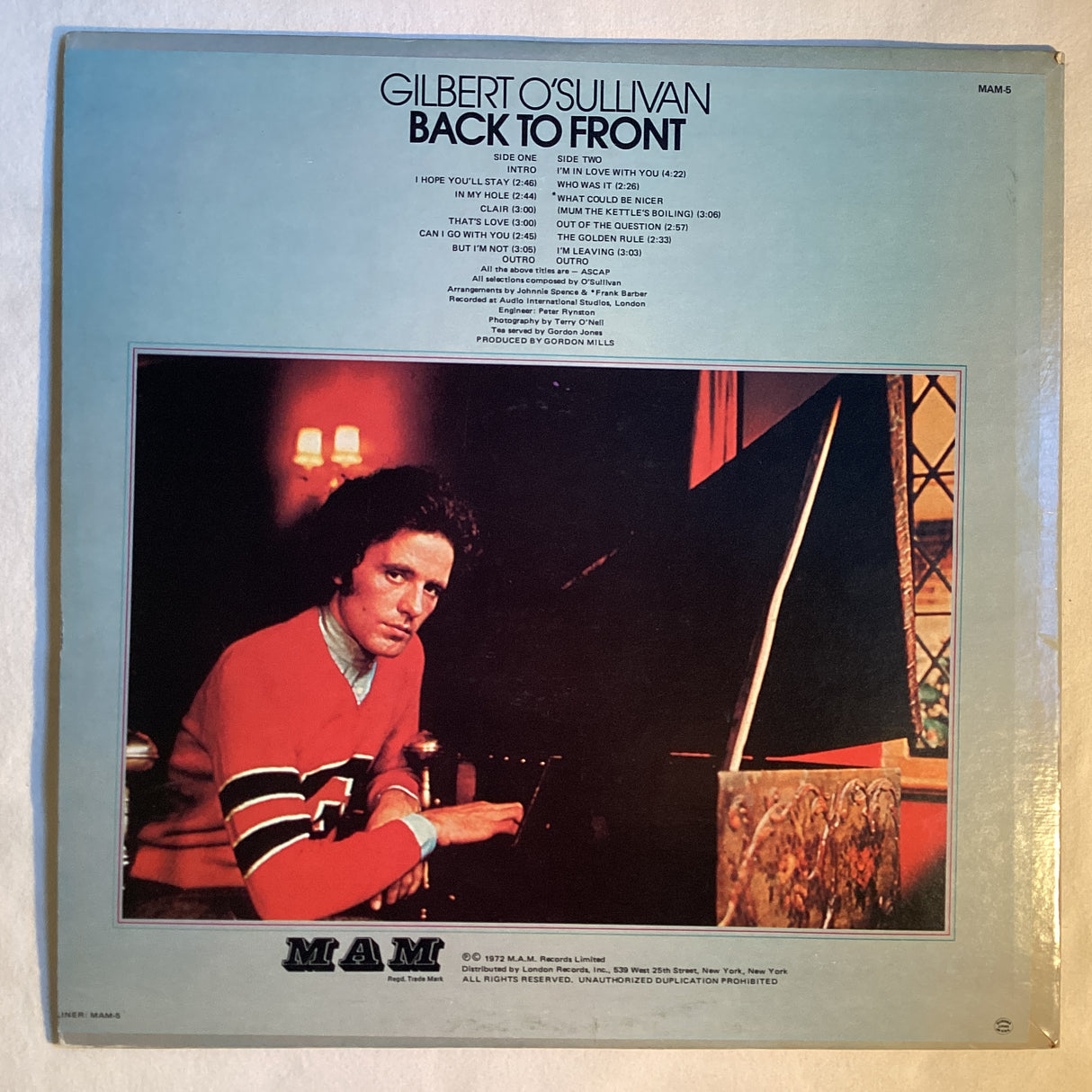 O'Sullivan, Gilbert - Back To Front