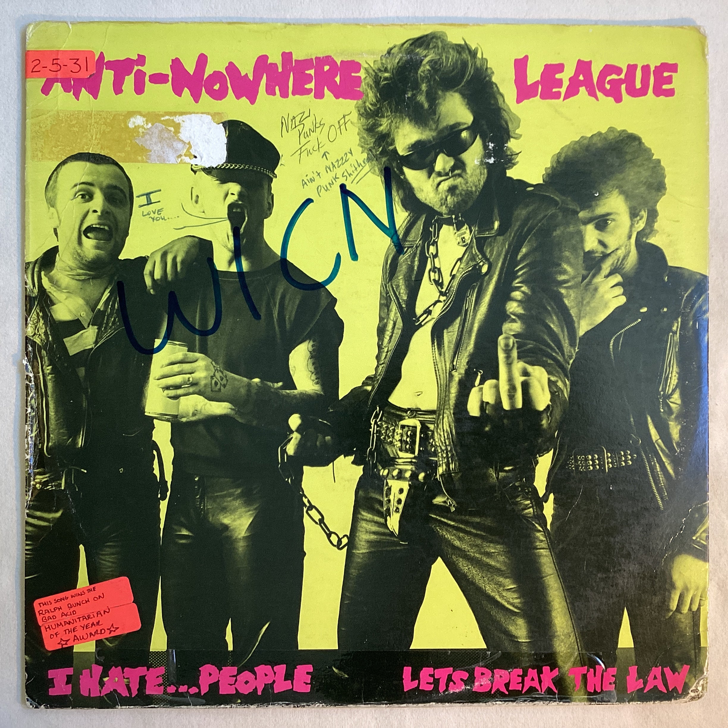 Anti Nowhere League - I HatePeople, Vinyl Record Album LP, Used