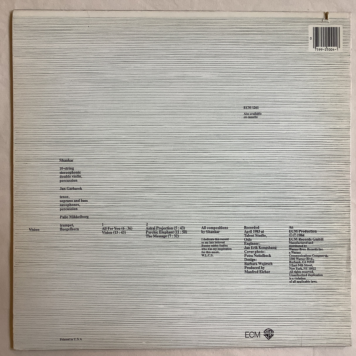 Shankar / Garbarek - Vision